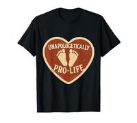 Sin disculpas Pro-Life Pro Life Baby Feet Heart Vintage Camiseta