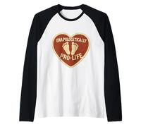 Sin disculpas Pro-Life Pro Life Baby Feet Heart Vintage Camiseta Manga Raglan