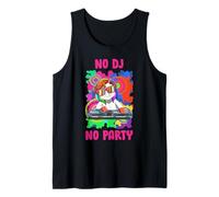 Sin DJ No Hay Fiesta DJ Unicorn Music Festival Rave Camiseta sin Mangas