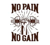 Sin dolor no hay ganancia Ejercicio Motivación Ejercicio Fitnesscenter Motivación. Pegatinas de pared 34x42.7cm Personalización personalizada Café