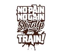 Sin dolor no hay ganancia, eslogan motivacional del centro de fitness Pegatinas de pared de vinilo 64x100.9cm Varios tamaños Café