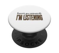 Sin Embargo te comunicas Estoy Escuchando Cute Leopard SLP PopSockets PopGrip Adhesivo