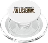 Sin Embargo te comunicas Estoy Escuchando Cute Leopard SLP PopSockets PopGrip para MagSafe