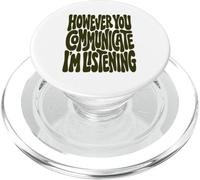 Sin Embargo te comunicas Estoy Escuchando Wavy Retro SLP PopSockets PopGrip para MagSafe