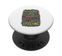 Sin Embargo te comuniques Estoy Escuchando Doodle Art SLP PopSockets PopGrip Adhesivo