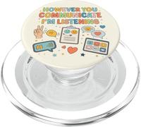 Sin Embargo, te comuniques Estoy Escuchando Terapeuta del Habla SLP PopSockets PopGrip para MagSafe