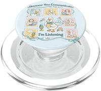 Sin Embargo tu comunicación Estoy Escuchando AAC SLP Goose Silly PopSockets PopGrip para MagSafe