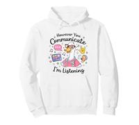 Sin Embargo tu comunicación Estoy Escuchando AAC SLP Goose Silly Sudadera con Capucha