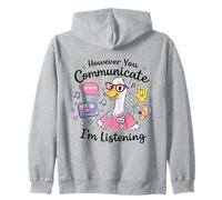 Sin Embargo tu comunicación Estoy Escuchando AAC SLP Goose Silly Sudadera con Capucha