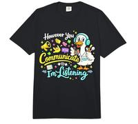 Sin Embargo Usted Comunicación Estoy Escuchando AAC SLP Goose Comfort Colors Adult Heavyweight T-Shirt
