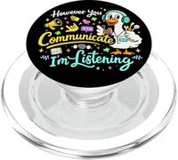 Sin Embargo Usted Comunicación Estoy Escuchando AAC SLP Goose PopSockets PopGrip para MagSafe