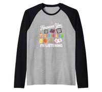 Sin Embargo Usted Comunicación Estoy Escuchando Terapeuta del Habla SLP Camiseta Manga Raglan