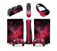 Sin Espuma Y Sin Burbujas 04502 Para PS5 Consola Disc Edition & Digital Pegatina Vinilo Calcomanía Cubierta Para Ps5 Mando & Estación Carga & Auriculares & Multimedia(Disc Version)