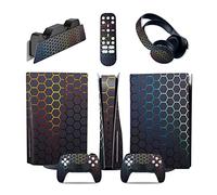 Sin Espuma Y Sin Burbujas 53612 Para PS5 Consola Disc Edition & Digital Pegatina Vinilo Calcomanía Cubierta Para Ps5 Mando & Estación Carga & Auriculares & Multimedia(Digital Edition)