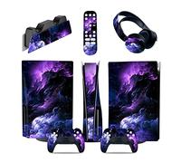 Sin Espuma Y Sin Burbujas 70866 Para PS5 Consola Disc Edition & Digital Edition Pegatina Vinilo Calcomanía Cubierta Para Ps5 Mando & Estación Carga & Auriculares & Mando Multimedia(Digital Edition)
