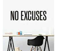 Sin excusas Motivación Cita Pegatina de pared Salón Dormitorio Decoración del hogar Gimnasio Fitness Cinta de vinilo Deporte Arte de pared 57cmx15cm