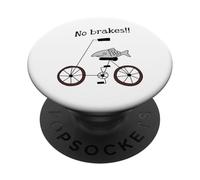 Sin Frenos Pescado Montando Una Bicicleta Humor Tonto Raro PopSockets PopGrip Adhesivo