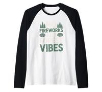 Sin Fuegos Artificiales Just Forest Vibes 4 de Julio Camping Camiseta Manga Raglan