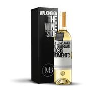 «Sin locas amigas no tendríamos locos momentos» Mensaje en una Botella. Vino Blanco Premium Verdejo Joven + Gift Box. Etiqueta Blanca PERSONALIZABLE