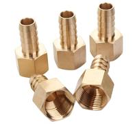 Sin Marca 1/2" Hembra BSPP x 1/2"(12mm) Latón de hembra de adaptador/conector de manguera de lengüeta de combustible, gas, agua (5 piezas)