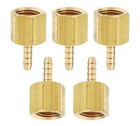 Sin Marca 1/4" Hembra BSPP x 1/8"(3mm) Latón de hembra de adaptador/conector de manguera de lengüeta de combustible, gas, agua (5 piezas)