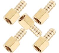Sin Marca 1/4" Hembra BSPP x 3/8"(10mm) Latón de hembra de adaptador/conector de manguera de lengüeta de combustible, gas, agua (5 piezas)