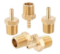 Sin Marca 1/4" Macho BSPP x 1/8"(3mm) Latón de conector de manguera de lengüeta de combustible, gas, agua (5 piezas)