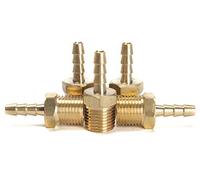 Sin Marca 1/4" Macho BSPP x 3/16"(5mm) Latón de conector de manguera de lengüeta de combustible, gas, agua (5 piezas)