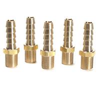Sin Marca 1/8" Macho BSPP x 1/4"(6mm) Latón de conector de manguera de lengüeta de combustible, gas, agua (5 piezas)