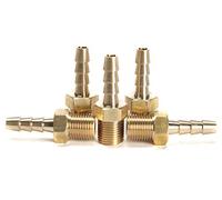 Sin Marca 1/8" Macho BSPP x 3/16"(5mm) Latón de conector de manguera de lengüeta de combustible, gas, agua (5 piezas)