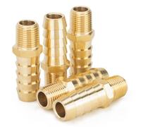 Sin Marca 1/8" Macho BSPT x 3/8"(10mm) Latón de conector de manguera de lengüeta de combustible, gas, agua (5 piezas)