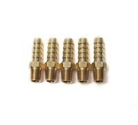 Sin Marca 1/8" Macho BSPT x 5/16"(8mm) Latón de conector de manguera de lengüeta de combustible, gas, agua (5 piezas)