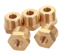 Sin Marca 3/4" Macho x 1/4" Hembra NPT Tubo de latón hexagonal buje reductor (5 piezas)