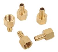 Sin Marca 3/8" Hembra BSPP x 3/8"(10mm) Latón de hembra de adaptador/conector de manguera de lengüeta de combustible, gas, agua (5 piezas)