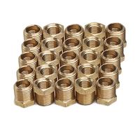 Sin Marca 3/8" Macho BSPT x 1/4" Hembra BSPP Accesorio de conexión Tubo de latón hex buje reductor (25 piezas)