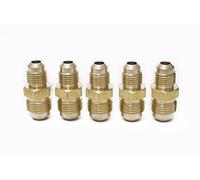 Sin Marca 3/8" OD x 5/16" OD Unión de SAE 45° flare de diferentes diámetros accesorio de conexión de latón de flare (5 piezas)