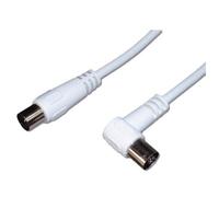 Sin marca - Cable Antena TV coaxial acodado 1.5mts Blanco