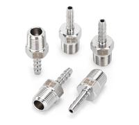Sin Marca Nueva 1/8" manguera ID x 1/8" Macho NPT accesorio de acero inoxidable 316 de conector y acoplador para combustible agua gas(5 piezas)