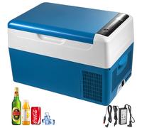 VEVOR Nevera Portátil Eléctrica 12/24 V Refrigerador Portátil del Automóvil, Nevera de Coche Eléctrica con Batería de Coche de 3 Niveles Modo Dual con Panel de Control LCD Camping, Black (22L)