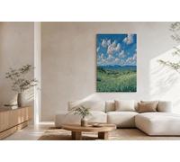 Sin marco Cuadros Decoracion Enmarcados, Paisajes pastorales Cuadros, Impresiones Colinas, praderas, nubes blancas Láminas Sobre Lienzo para Moderno Salones Dormitorios Decoracion Pared 60 x 90 cm