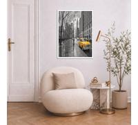 Sin Marco Cuadros Modernos Gris Carbón Paisaje Urbano De Nueva York Cuadro Decorativos Lienzo Pintura Imágenes Taxis Antiguos Arquitectura Laminas Decorativas Pared Salon Dormitorio Comedor 70X100Cm