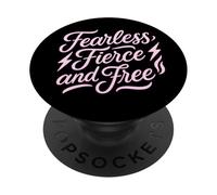 Sin Miedo Feroz y Libre Mujer Fuerte cree en ti Mismo PopSockets PopGrip Adhesivo