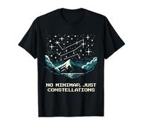 Sin Minimapa Solo Constelaciones | Astronomía Star Maps Pixel Camiseta