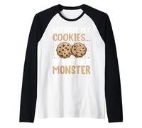 Sin mis galletas soy solo un monstruo Camiseta Manga Raglan