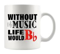 Sin Música La Vida Sería Si Bemol Profesor De Música Taza Cerámica Taza De Café Porcelana Tazas 330Ml Para Oficina Leche Hogar