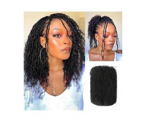 Sin nudos Cabello humano brasileño virgen a granel, afro, rizado, trenzado, 50 g/paquete, color natural Para trenzas(12inches)