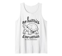 SIN PRESIONES Y NO Preocupes ME/CFS Conciencia - Tortuga - Negro Camiseta sin Mangas