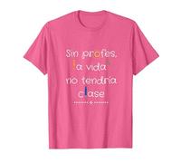 Sin Profes, La Vida No Tendría Clase Camiseta, Hombre, Rosa Jaspeado, XL