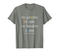 Sin Profes, La Vida No Tendría Clase Camiseta, Hombre, Verde Militar Jaspeado, M