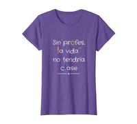 Sin Profes, La Vida No Tendría Clase Camiseta, Mujer, Morado Jaspeado, XXL